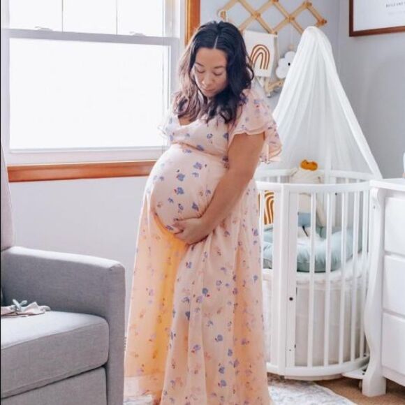 NWT the nines by hatch maternity dress peach XS - Picture 1 of 16